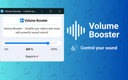 Volume Booster Control your sound from Chrome web store to be run with OffiDocs Chromium online Volume Booster Control your sound from Chrome web store to be run with OffiDocs Chromium online