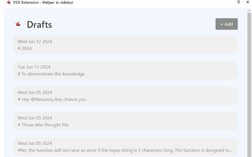VSX Extension Helper in sidebar from Chrome web store to be run with OffiDocs Chromium online VSX Extension Helper in sidebar from Chrome web store to be run with OffiDocs Chromium online
