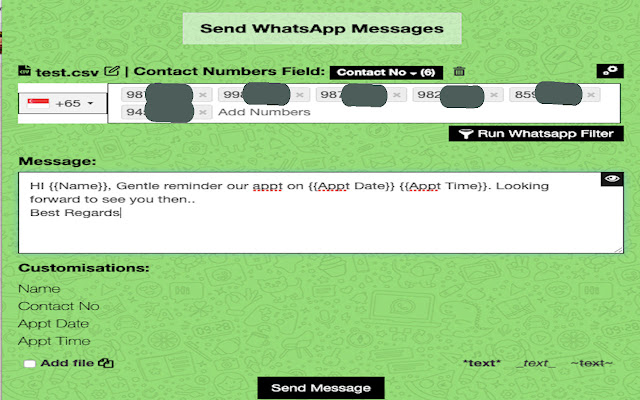 WAB Sender from Chrome web store to be run with OffiDocs Chromium online WAB Sender from Chrome web store to be run with OffiDocs Chromium online