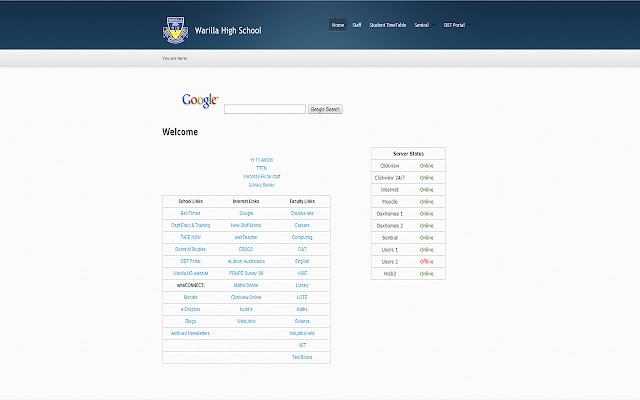 Warilla High School Intranet from Chrome web store to be run with OffiDocs Chromium online Warilla High School Intranet from Chrome web store to be run with OffiDocs Chromium online