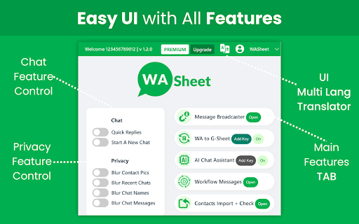 WASheet: Bulk Message Sender WhatsApp CRM from Chrome web store to be run with OffiDocs Chromium online WASheet: Bulk Message Sender WhatsApp CRM from Chrome web store to be run with OffiDocs Chromium online