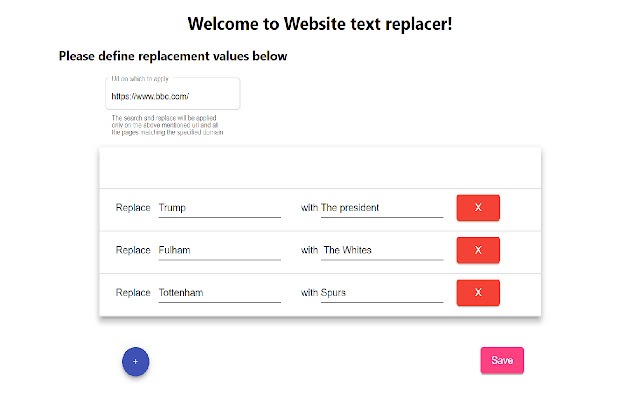 Website text content replacer from Chrome web store to be run with OffiDocs Chromium online Website text content replacer from Chrome web store to be run with OffiDocs Chromium online