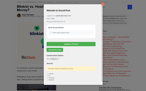 Website to Social Post from Chrome web store to be run with OffiDocs Chromium online Website to Social Post from Chrome web store to be run with OffiDocs Chromium online
