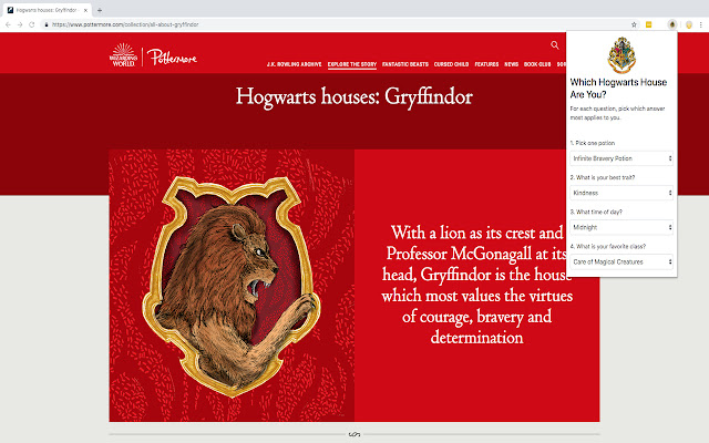 Which Hogwarts House Do You Belong In? from Chrome web store to be run with OffiDocs Chromium online Which Hogwarts House Do You Belong In? from Chrome web store to be run with OffiDocs Chromium online