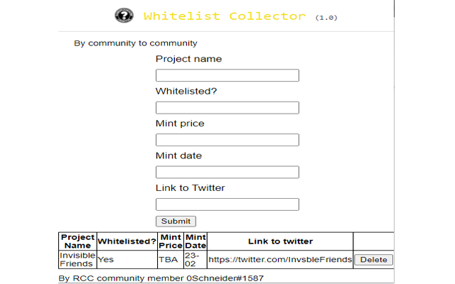 Whitelist Collector from Chrome web store to be run with OffiDocs Chromium online Whitelist Collector from Chrome web store to be run with OffiDocs Chromium online
