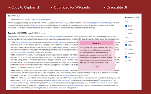 Wikipedia Summarizer from Chrome web store to be run with OffiDocs Chromium online Wikipedia Summarizer from Chrome web store to be run with OffiDocs Chromium online
