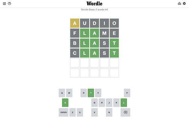 Wordle Boss from Chrome web store to be run with OffiDocs Chromium online Wordle Boss from Chrome web store to be run with OffiDocs Chromium online