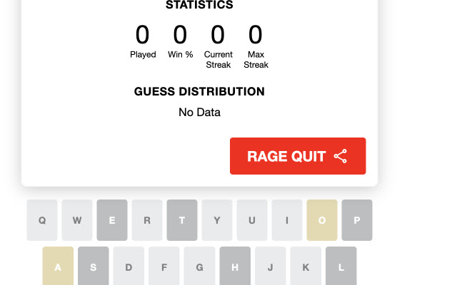 Wordle Rage Quit from Chrome web store to be run with OffiDocs Chromium online Wordle Rage Quit from Chrome web store to be run with OffiDocs Chromium online