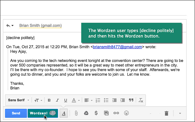 Wordzen for Gmail from Chrome web store to be run with OffiDocs Chromium online Wordzen for Gmail from Chrome web store to be run with OffiDocs Chromium online