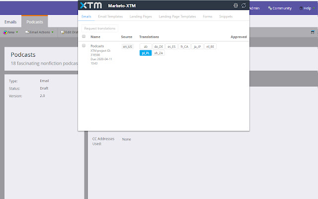 XTM Marketo connector from Chrome web store to be run with OffiDocs Chromium online XTM Marketo connector from Chrome web store to be run with OffiDocs Chromium online