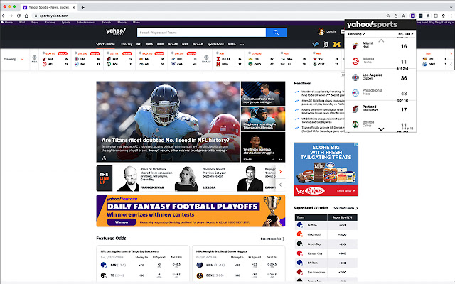 Yahoo Sports OneClick from Chrome web store to be run with OffiDocs Chromium online Yahoo Sports OneClick from Chrome web store to be run with OffiDocs Chromium online
