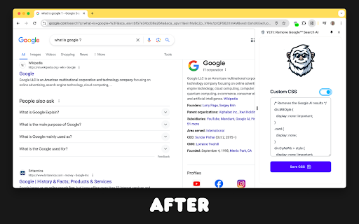 YETI: Remove Google™ Search AI from Chrome web store to be run with OffiDocs Chromium online YETI: Remove Google™ Search AI from Chrome web store to be run with OffiDocs Chromium online