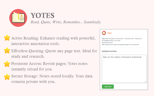 Yotes: Contextual Notes for Streamlined Workflow from Chrome web store to be run with OffiDocs Chromium online Yotes: Contextual Notes for Streamlined Workflow from Chrome web store to be run with OffiDocs Chromium online