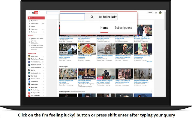 Youtube I am feeling Lucky from Chrome web store to be run with OffiDocs Chromium online Youtube I am feeling Lucky from Chrome web store to be run with OffiDocs Chromium online