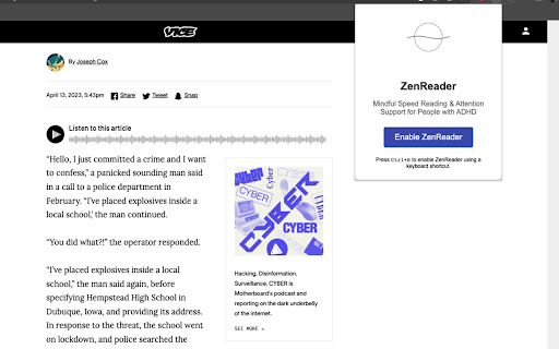 Zen Reader from Chrome web store to be run with OffiDocs Chromium online Zen Reader from Chrome web store to be run with OffiDocs Chromium online