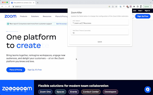 Zoom Killer from Chrome web store to be run with OffiDocs Chromium online Zoom Killer from Chrome web store to be run with OffiDocs Chromium online