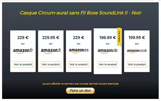 Amazon comparateur from Chrome web store to be run with OffiDocs Chromium online Amazon comparateur from Chrome web store to be run with OffiDocs Chromium online
