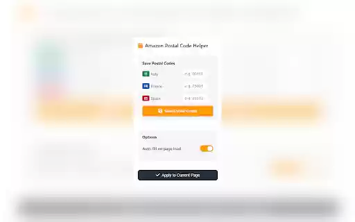 Amazon ZIP Code Helper from Chrome web store to be run with OffiDocs Chromium online Amazon ZIP Code Helper from Chrome web store to be run with OffiDocs Chromium online