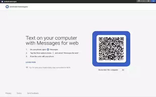 Android Messages For Web from Chrome web store to be run with OffiDocs Chromium online Android Messages For Web from Chrome web store to be run with OffiDocs Chromium online