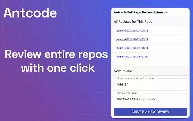 Antcode Full Repo Review Extension from Chrome web store to be run with OffiDocs Chromium online Antcode Full Repo Review Extension from Chrome web store to be run with OffiDocs Chromium online