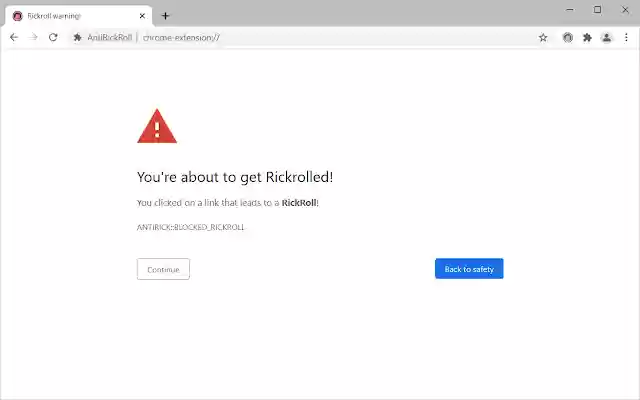 Anti Rickroll from Chrome web store to be run with OffiDocs Chromium online Anti Rickroll from Chrome web store to be run with OffiDocs Chromium online