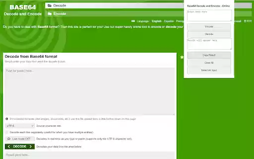Base64 Decode and Encode Online from Chrome web store to be run with OffiDocs Chromium online Base64 Decode and Encode Online from Chrome web store to be run with OffiDocs Chromium online
