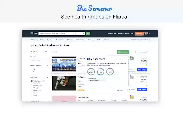 Biz Screener from Chrome web store to be run with OffiDocs Chromium online Biz Screener from Chrome web store to be run with OffiDocs Chromium online