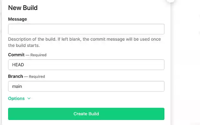 Buildkite New Build Branch Helper from Chrome web store to be run with OffiDocs Chromium online Buildkite New Build Branch Helper from Chrome web store to be run with OffiDocs Chromium online