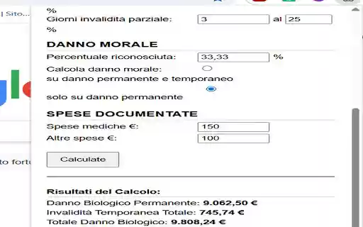 Calcolatore Danno Biologico Lieve (IT) from Chrome web store to be run with OffiDocs Chromium online Calcolatore Danno Biologico Lieve (IT) from Chrome web store to be run with OffiDocs Chromium online
