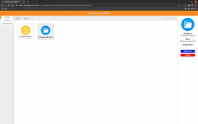 Cestino dei Preferiti per Chrome from Chrome web store to be run with OffiDocs Chromium online Cestino dei Preferiti per Chrome from Chrome web store to be run with OffiDocs Chromium online