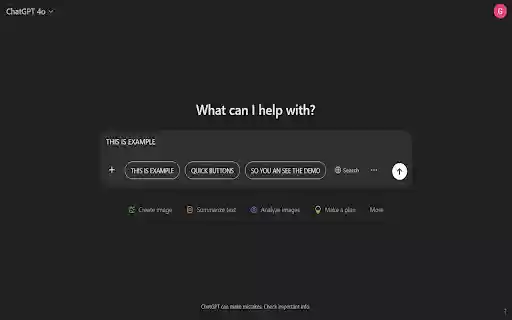 ChatGPT Quick Buttons from Chrome web store to be run with OffiDocs Chromium online ChatGPT Quick Buttons from Chrome web store to be run with OffiDocs Chromium online