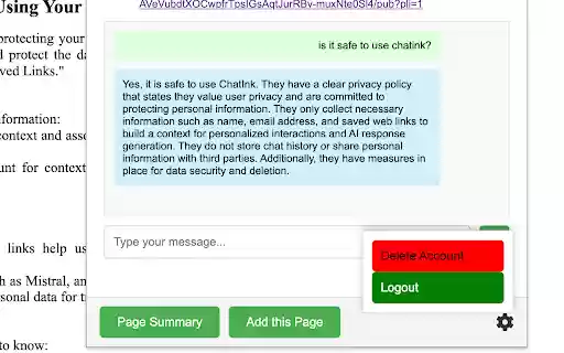 ChatInk from Chrome web store to be run with OffiDocs Chromium online ChatInk from Chrome web store to be run with OffiDocs Chromium online