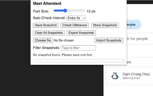 Check Attendance for Google Meet from Chrome web store to be run with OffiDocs Chromium online Check Attendance for Google Meet from Chrome web store to be run with OffiDocs Chromium online