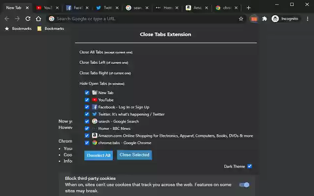 Close All Inactive Tabs from Chrome web store to be run with OffiDocs Chromium online Close All Inactive Tabs from Chrome web store to be run with OffiDocs Chromium online