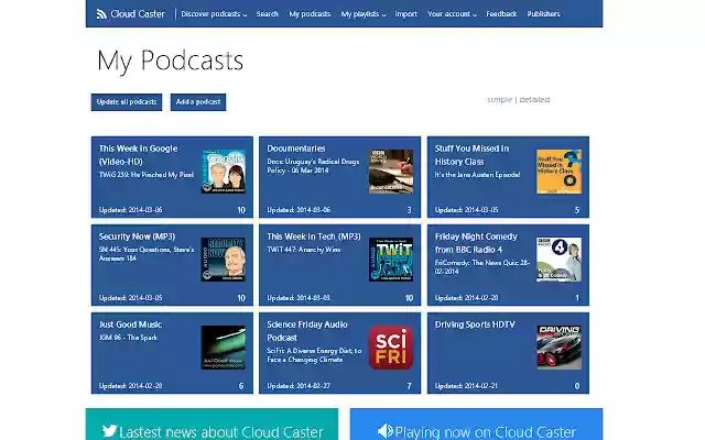 Cloud Caster cloud based podcast player from Chrome web store to be run with OffiDocs Chromium online Cloud Caster cloud based podcast player from Chrome web store to be run with OffiDocs Chromium online