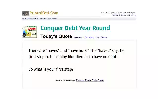 Conquer Debt Year Round from Chrome web store to be run with OffiDocs Chromium online Conquer Debt Year Round from Chrome web store to be run with OffiDocs Chromium online
