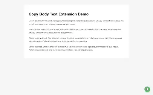 Copy Body Text from Chrome web store to be run with OffiDocs Chromium online Copy Body Text from Chrome web store to be run with OffiDocs Chromium online