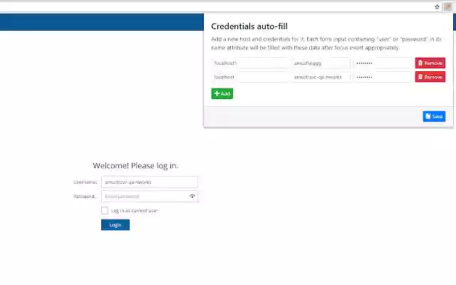 Credentials Autofill from Chrome web store to be run with OffiDocs Chromium online Credentials Autofill from Chrome web store to be run with OffiDocs Chromium online