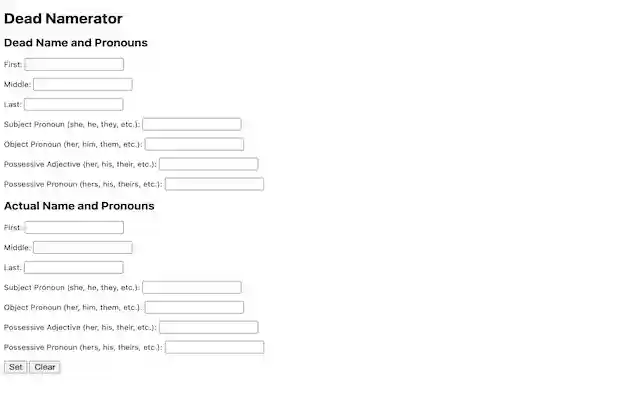 Dead Namerator from Chrome web store to be run with OffiDocs Chromium online Dead Namerator from Chrome web store to be run with OffiDocs Chromium online