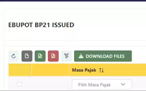 Downloader E Faktur dan Bupot Coretax By @masboim Edited by @zavibis from Chrome web store to be run with OffiDocs Chromium online Downloader E Faktur dan Bupot Coretax By @masboim Edited by @zavibis from Chrome web store to be run with OffiDocs Chromium online