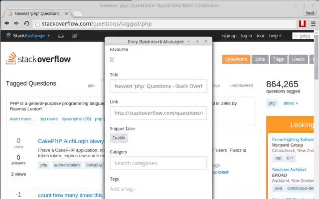 Easy Bookmark Manager Extension from Chrome web store to be run with OffiDocs Chromium online Easy Bookmark Manager Extension from Chrome web store to be run with OffiDocs Chromium online