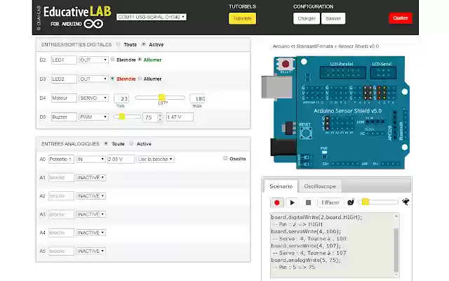 Educative LAB for Arduino and Firmata from Chrome web store to be run with OffiDocs Chromium online Educative LAB for Arduino and Firmata from Chrome web store to be run with OffiDocs Chromium online