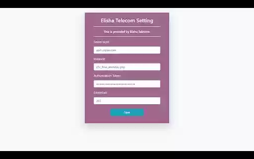 Elisha Telecom Extension (V) from Chrome web store to be run with OffiDocs Chromium online Elisha Telecom Extension (V) from Chrome web store to be run with OffiDocs Chromium online