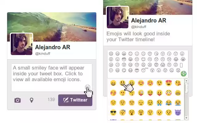 EmojiTwitter from Chrome web store to be run with OffiDocs Chromium online EmojiTwitter from Chrome web store to be run with OffiDocs Chromium online