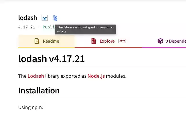 Flowtyped for npmjs.com from Chrome web store to be run with OffiDocs Chromium online Flowtyped for npmjs.com from Chrome web store to be run with OffiDocs Chromium online