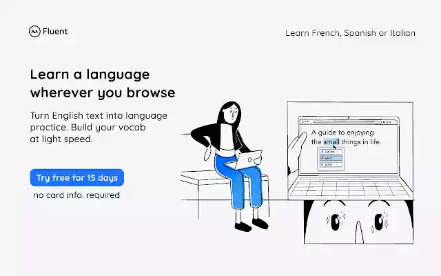 Fluent: Language Learning Vocab from Chrome web store to be run with OffiDocs Chromium online Fluent: Language Learning Vocab from Chrome web store to be run with OffiDocs Chromium online