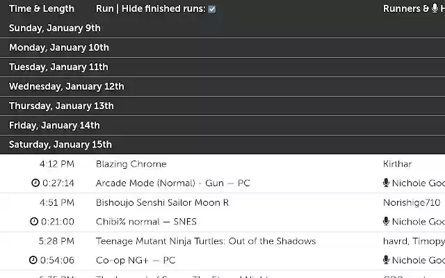 GDQ Schedule Enhancement from Chrome web store to be run with OffiDocs Chromium online GDQ Schedule Enhancement from Chrome web store to be run with OffiDocs Chromium online