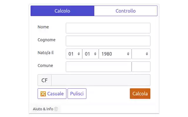 Genera e valida un Codice Fiscale Italiano from Chrome web store to be run with OffiDocs Chromium online Genera e valida un Codice Fiscale Italiano from Chrome web store to be run with OffiDocs Chromium online