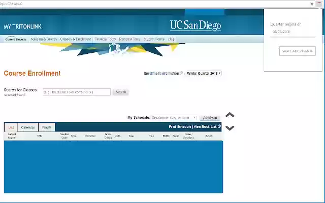 Get class schedule from webreg from Chrome web store to be run with OffiDocs Chromium online Get class schedule from webreg from Chrome web store to be run with OffiDocs Chromium online