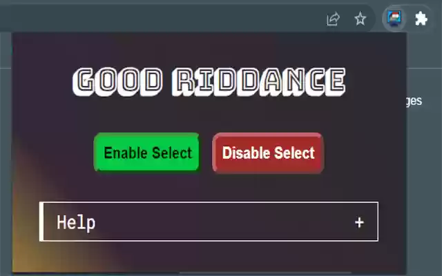 Good Riddance from Chrome web store to be run with OffiDocs Chromium online Good Riddance from Chrome web store to be run with OffiDocs Chromium online